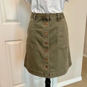 Anthropologie Pilcro/Letterpress Khaki Skirt, Size 4